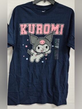 NWT~ Sanrio Kuromi Graphic Tee Navy and Pink.   Sz M